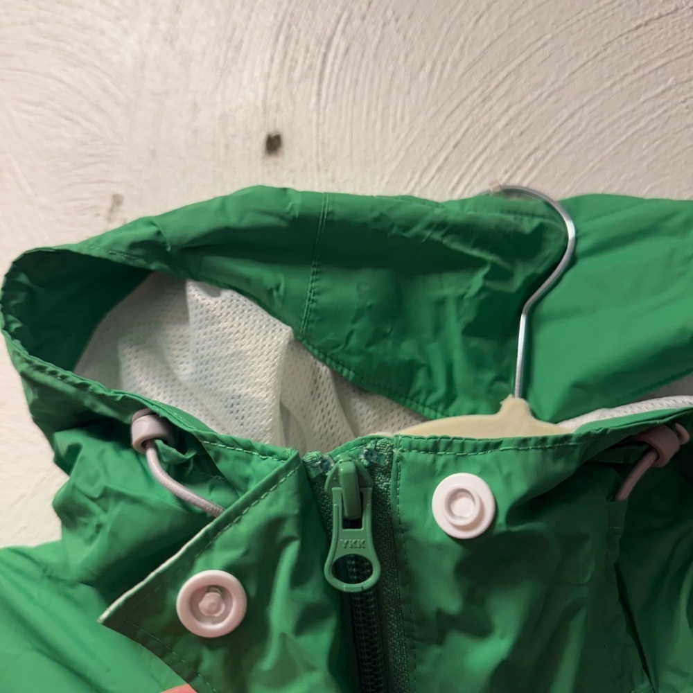 Columbia Green & White Hooded Windbreaker Rain Jacket Lightweight - Picture 4 of 8